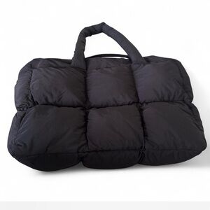 Black Quilted Tote Bag